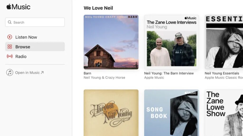 Apple Music faz playlist para Neil Young